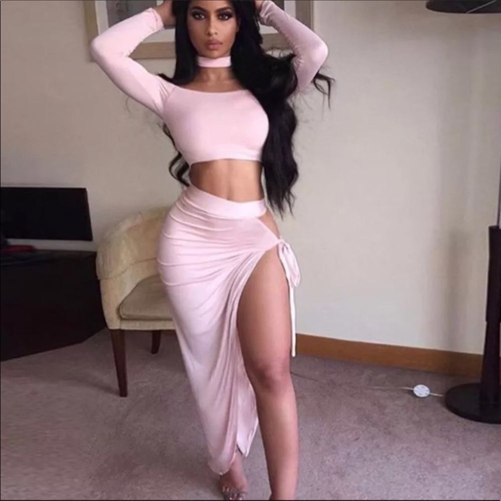Barbie Skirt Crop Top Outfit Set Club Dress - $24